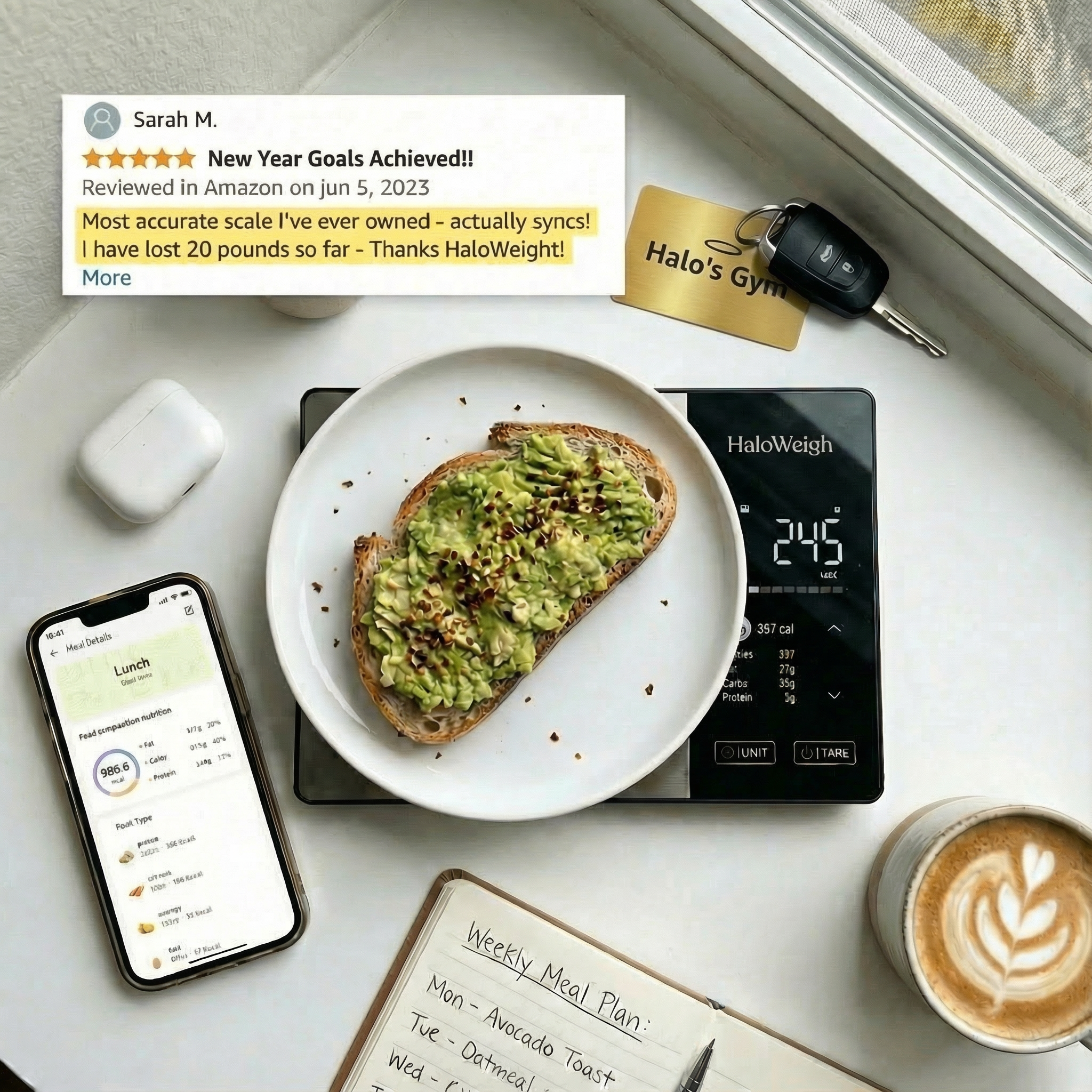 HaloWeigh™ Smart Food Scale