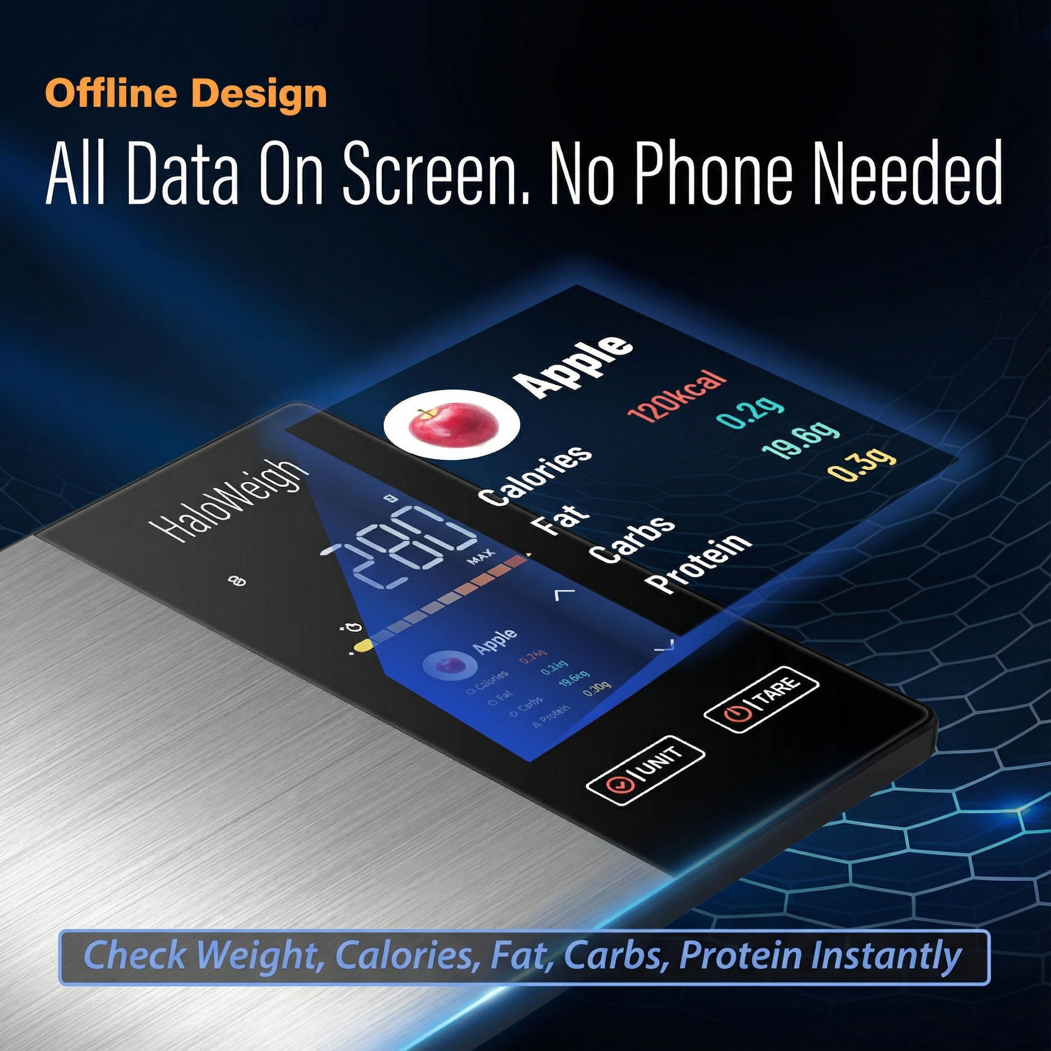 HaloWeigh™ Smart Food Scale